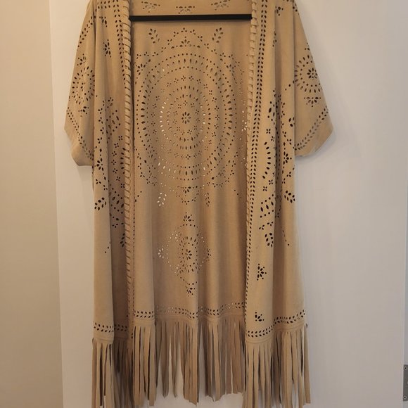 Boho Cardigan, L/XL, tan/brown - Picture 3 of 3
